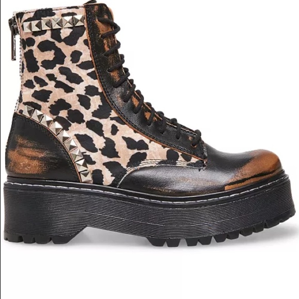 Steve Madden leopard studded boots
